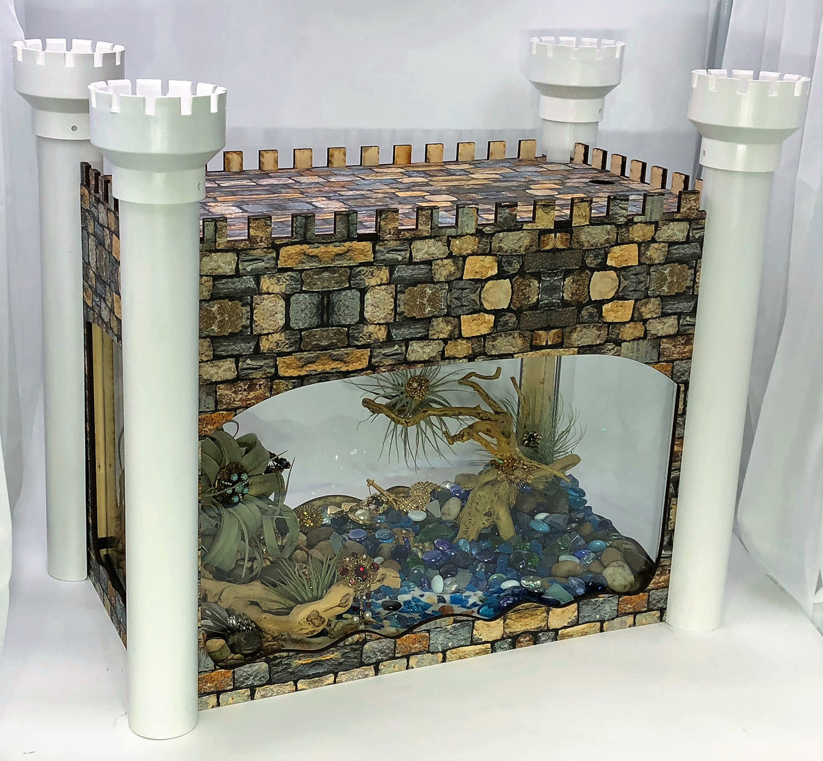 Aquarium Castle Cover - Stone Pattern - Aquaterra Tank Decor